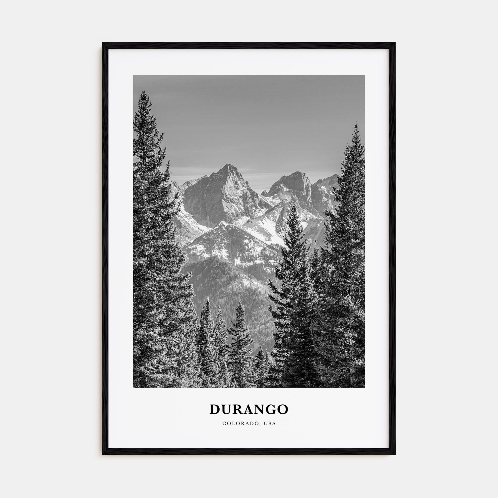 Durango, Colorado Portrait B&W Poster