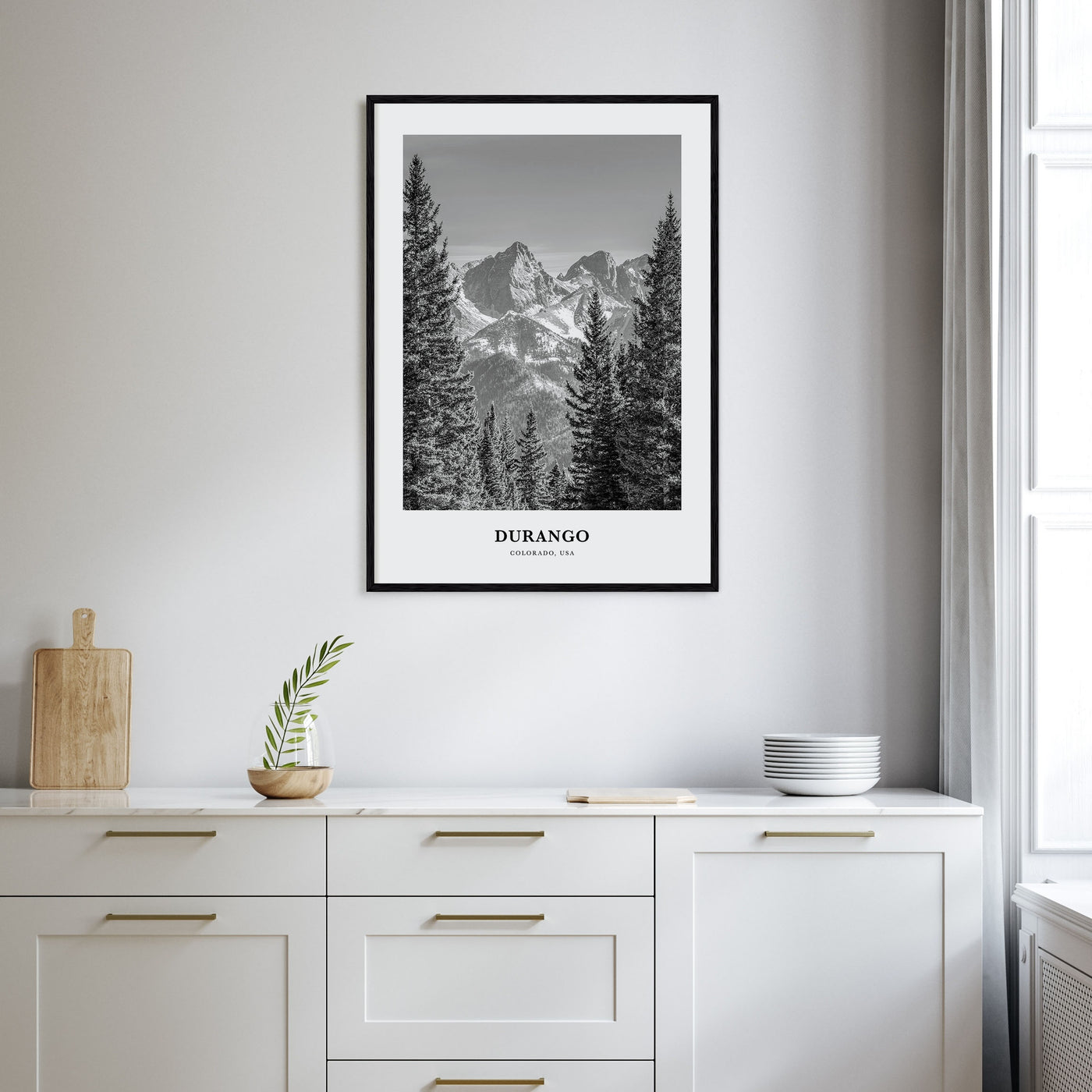 Durango, Colorado Portrait B&W Poster
