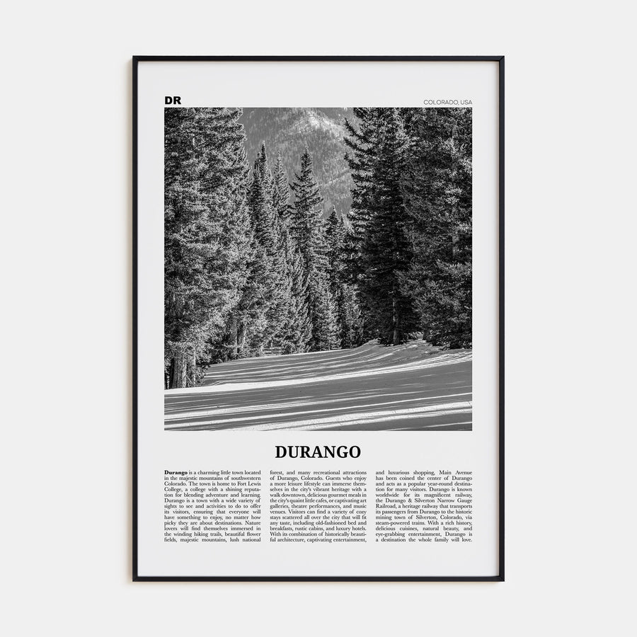 Durango, Colorado Travel B&W Poster
