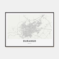 Durango, Mexico Map Landscape Poster