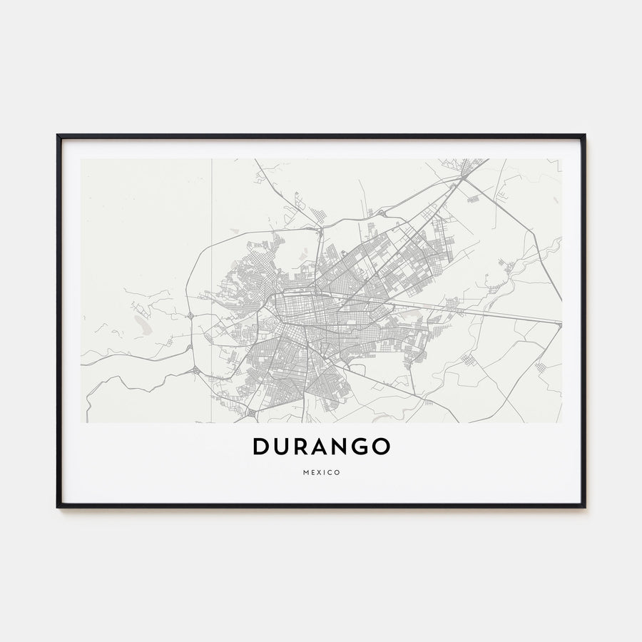 Durango, Mexico Map Landscape Poster