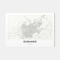 Durango, Mexico Map Landscape Poster