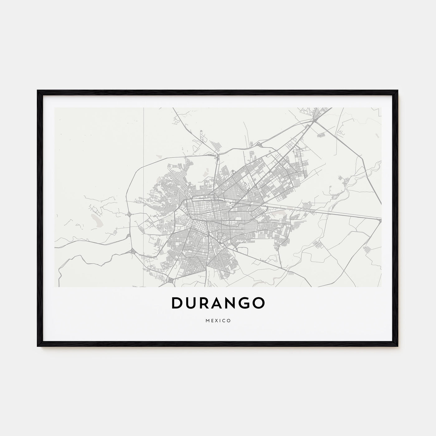 Durango, Mexico Map Landscape Poster