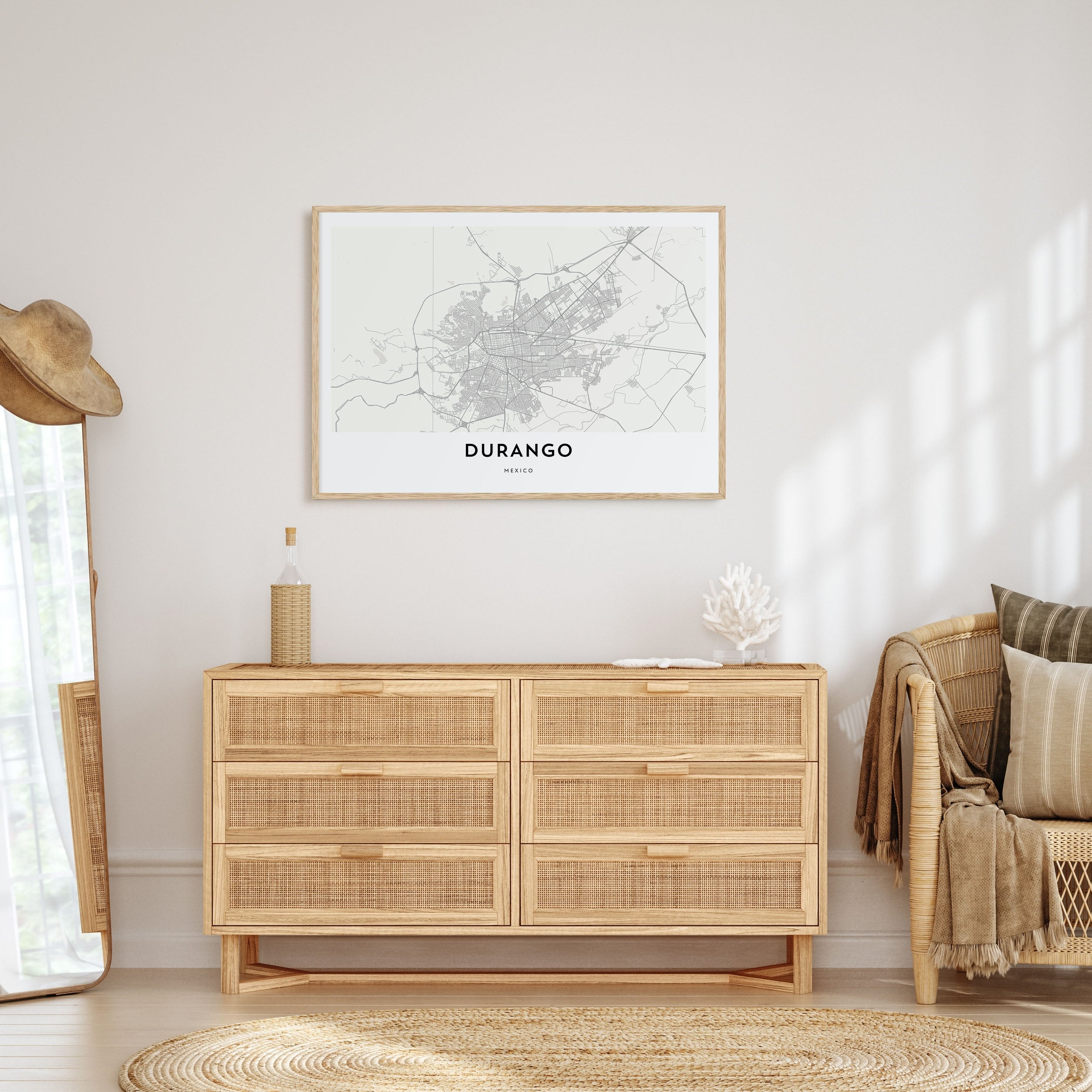 Durango, Mexico Map Landscape Poster