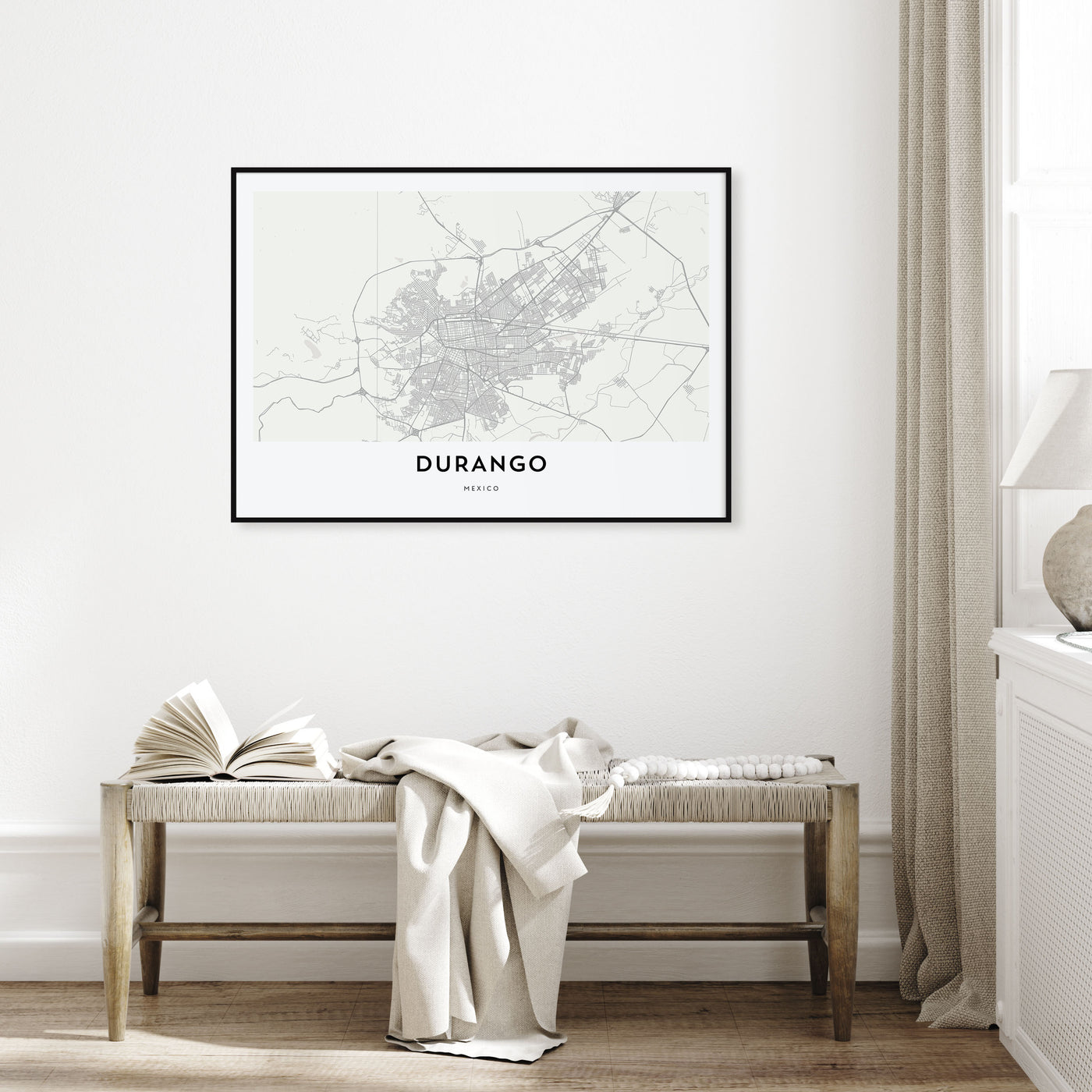 Durango, Mexico Map Landscape Poster