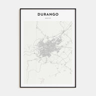 Durango, Mexico Map Portrait Poster