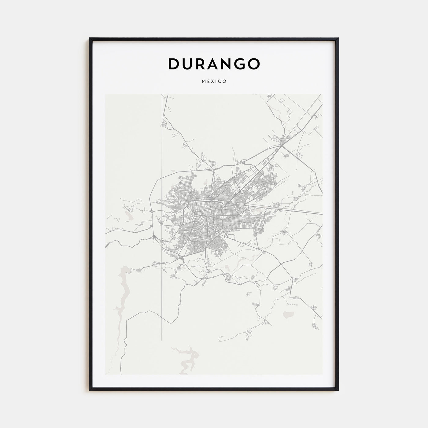 Durango, Mexico Map Portrait Poster