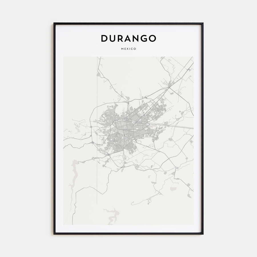 Durango, Mexico Map Portrait Poster