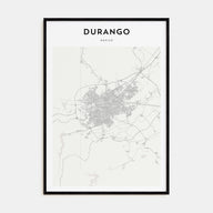 Durango, Mexico Map Portrait Poster
