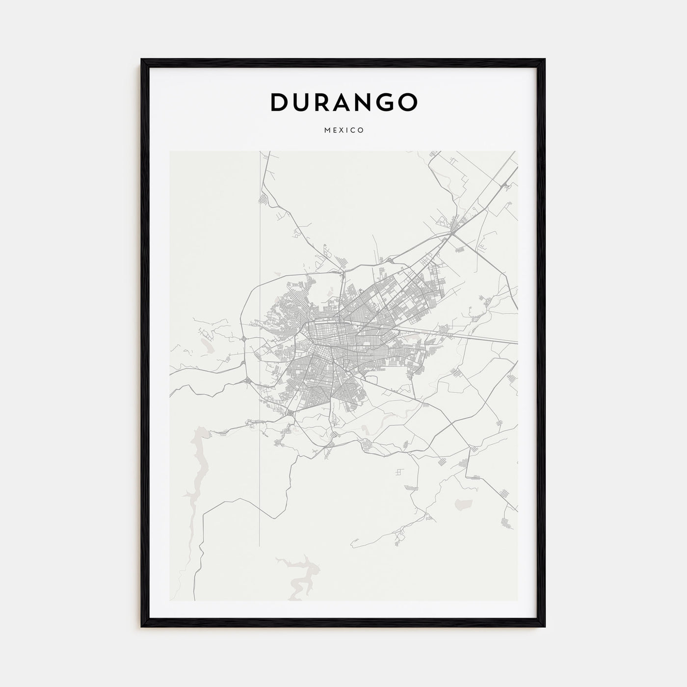 Durango, Mexico Map Portrait Poster