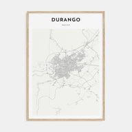 Durango, Mexico Map Portrait Poster