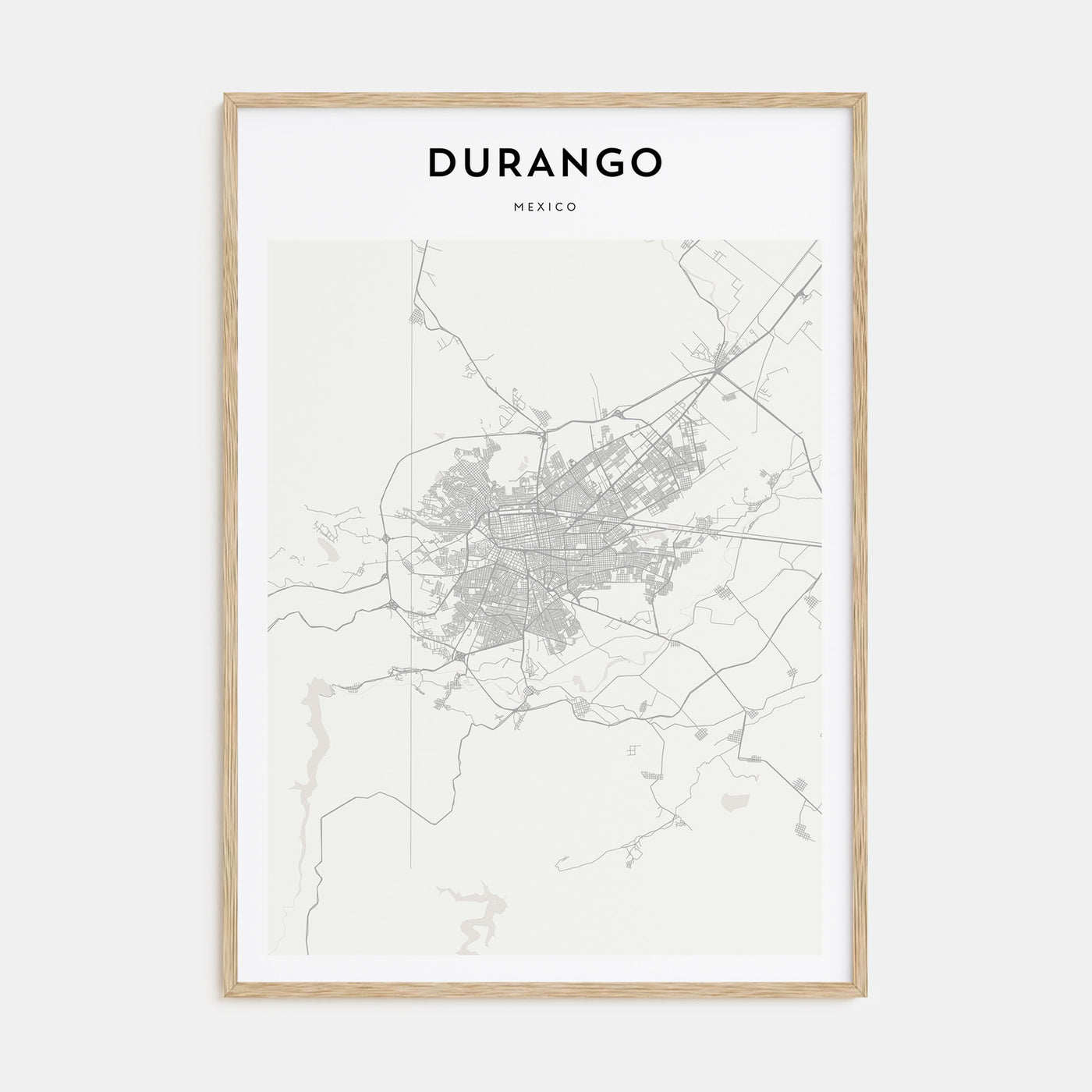 Durango, Mexico Map Portrait Poster