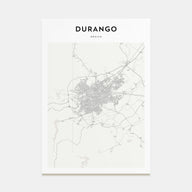 Durango, Mexico Map Portrait Poster