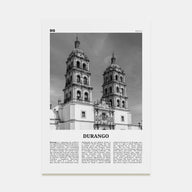 Durango, Mexico Travel B&W Poster