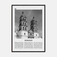 Durango, Mexico Travel B&W Poster