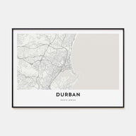 Durban Map Landscape Poster