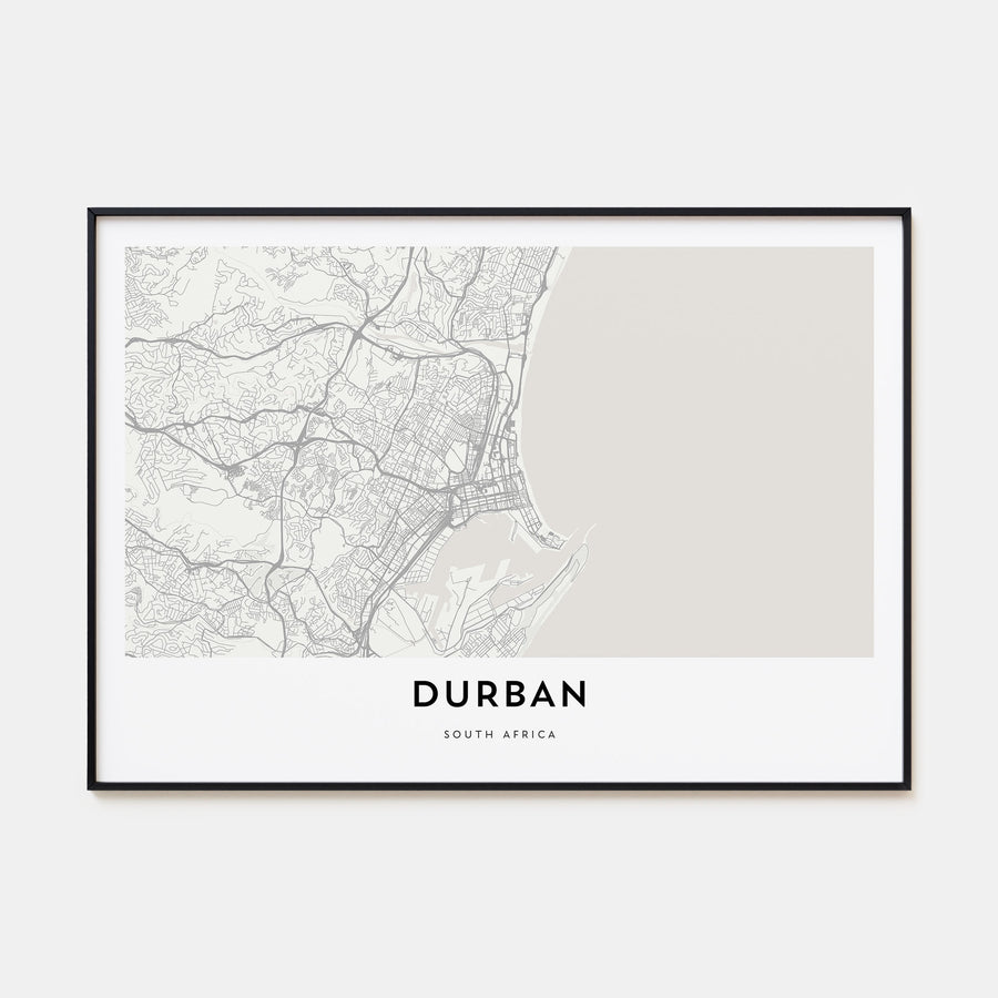 Durban Map Landscape Poster