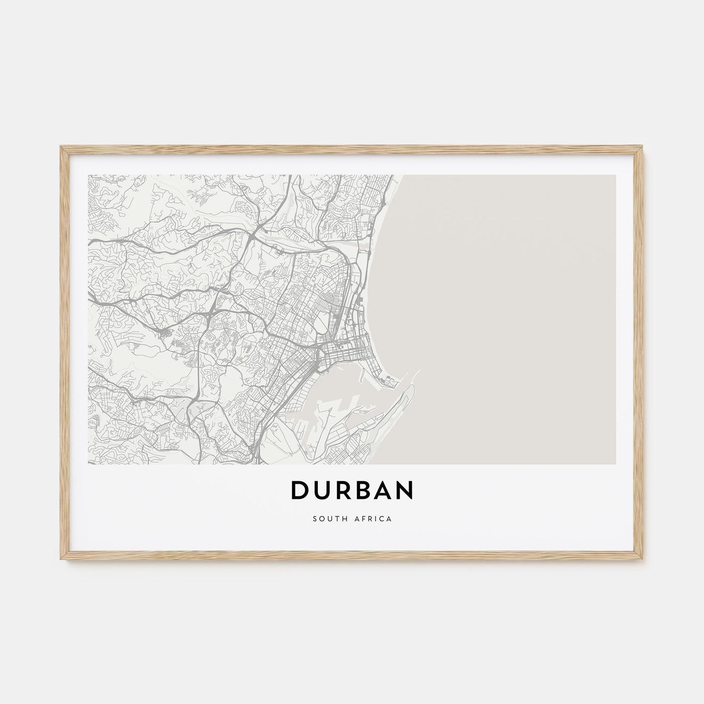 Durban Map Landscape Poster
