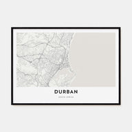 Durban Map Landscape Poster