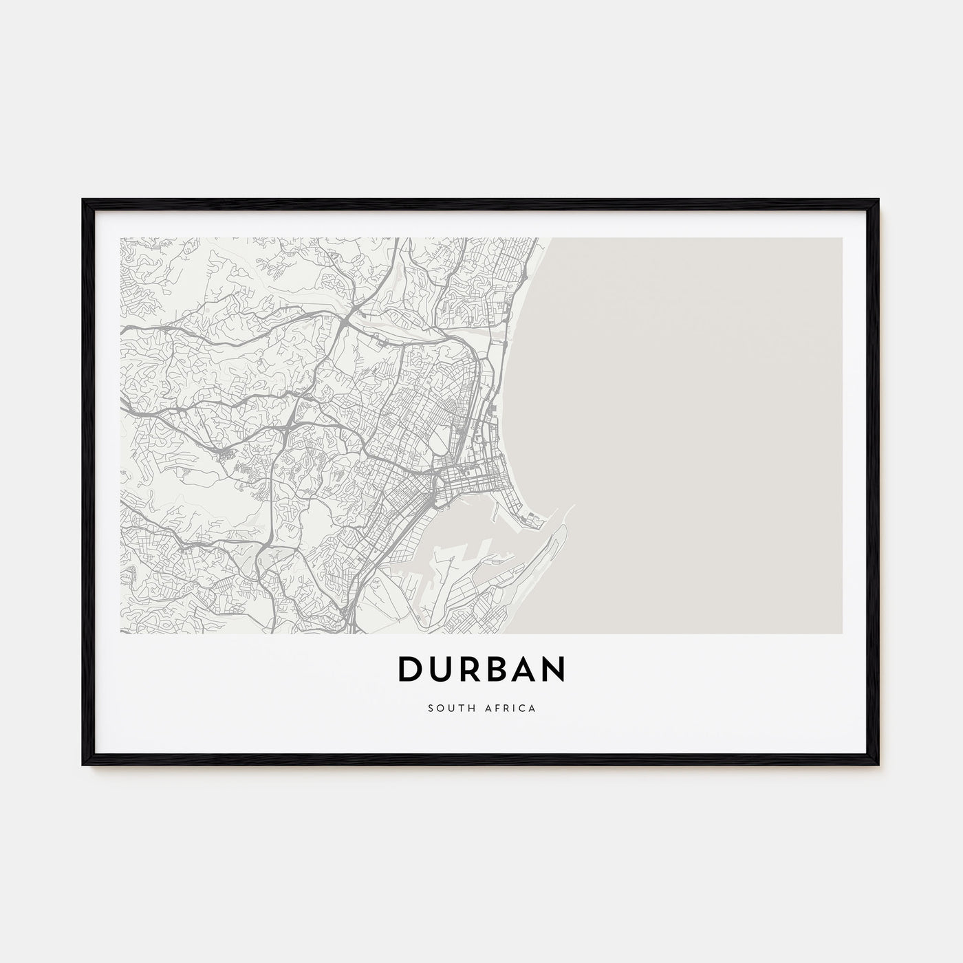 Durban Map Landscape Poster
