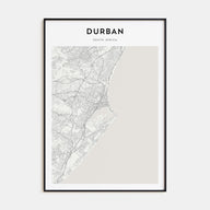 Durban Map Portrait Poster