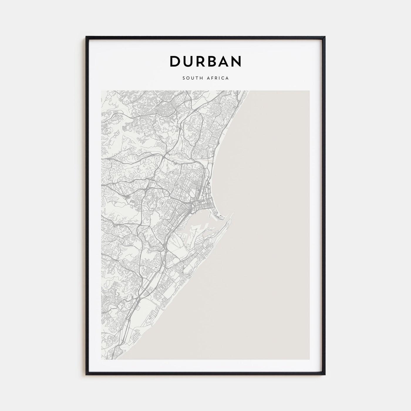 Durban Map Portrait Poster