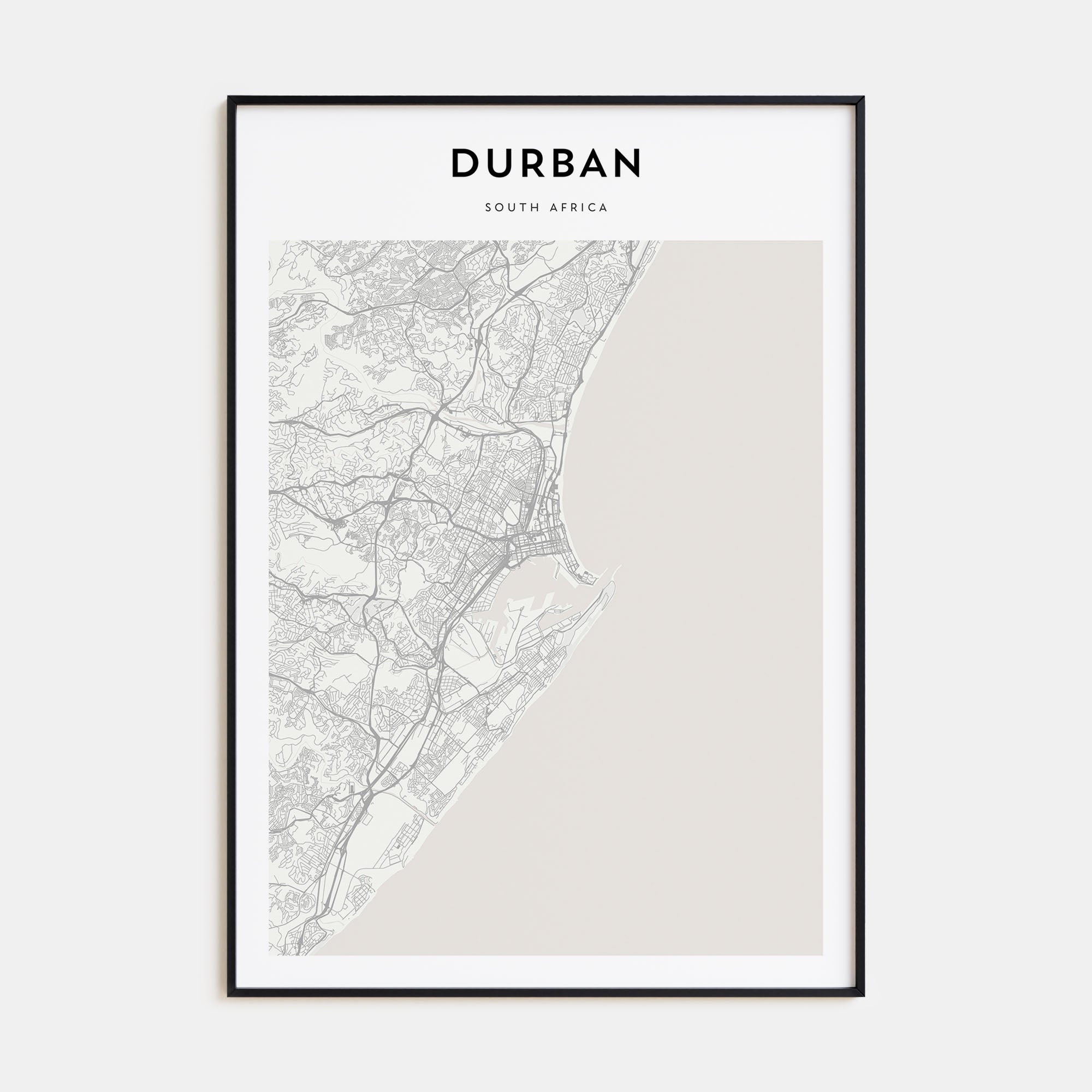 Durban Map Portrait Poster