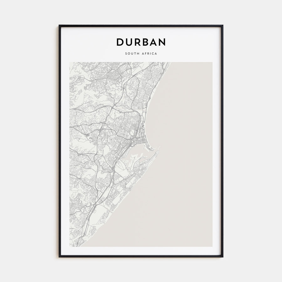 Durban Map Portrait Poster