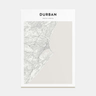 Durban Map Portrait Poster