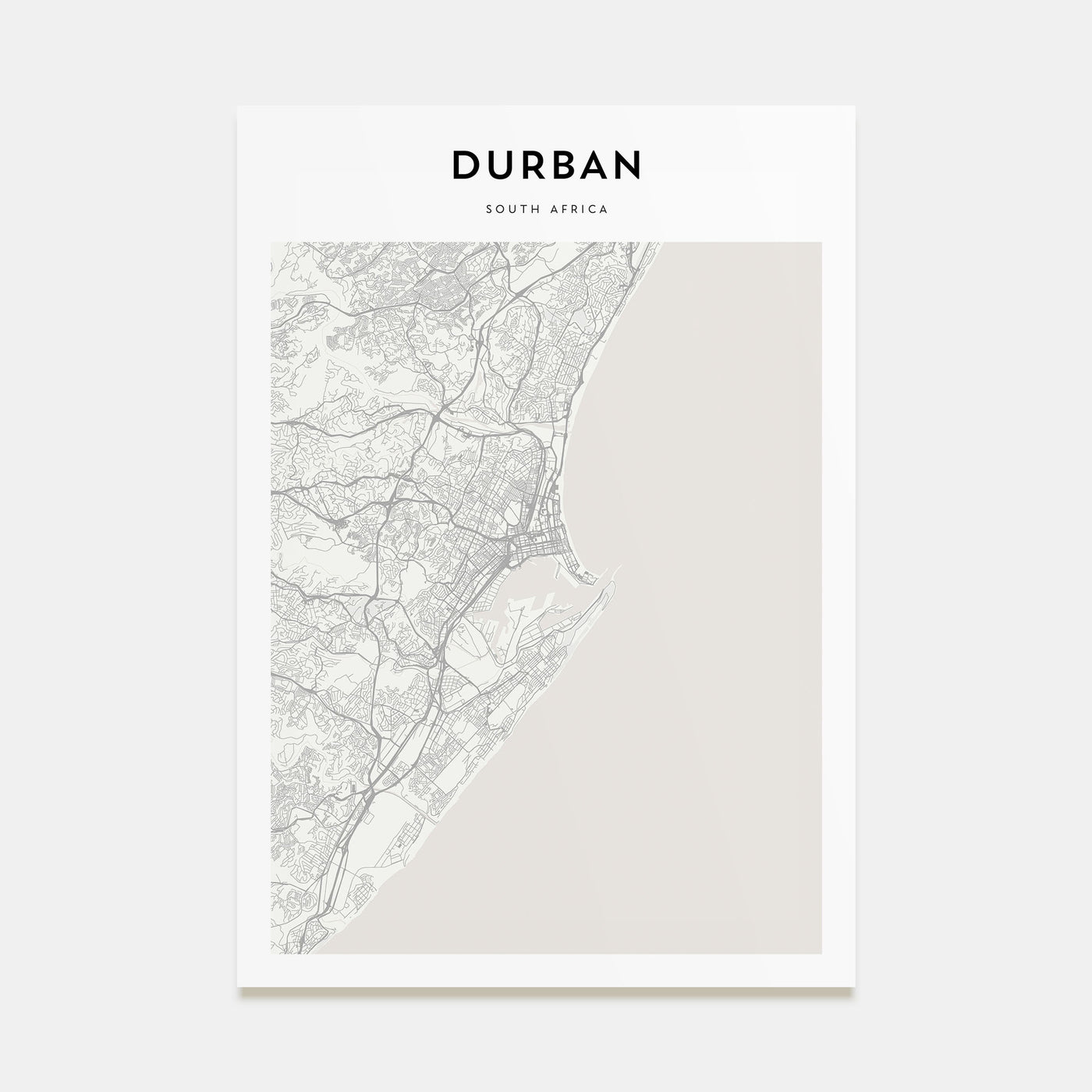 Durban Map Portrait Poster