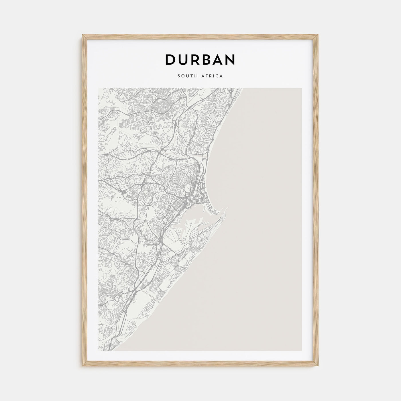 Durban Map Portrait Poster