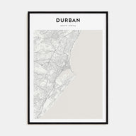 Durban Map Portrait Poster