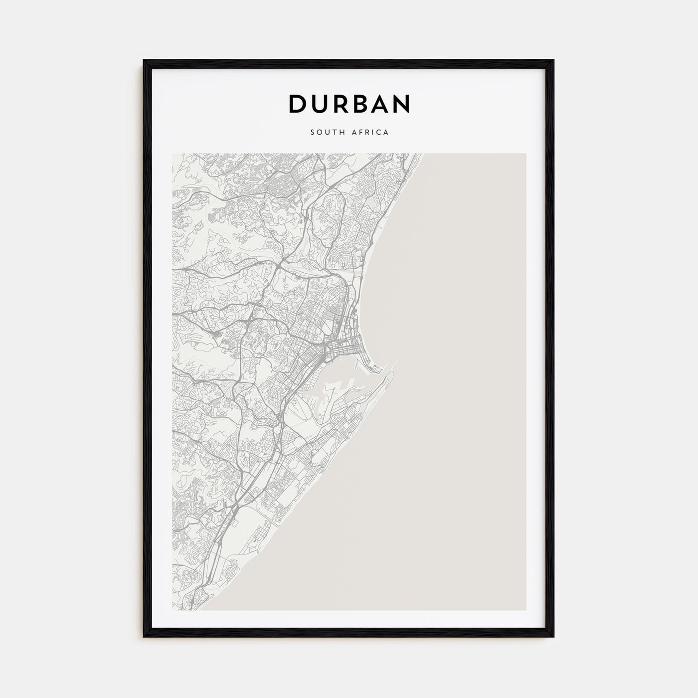 Durban Map Portrait Poster