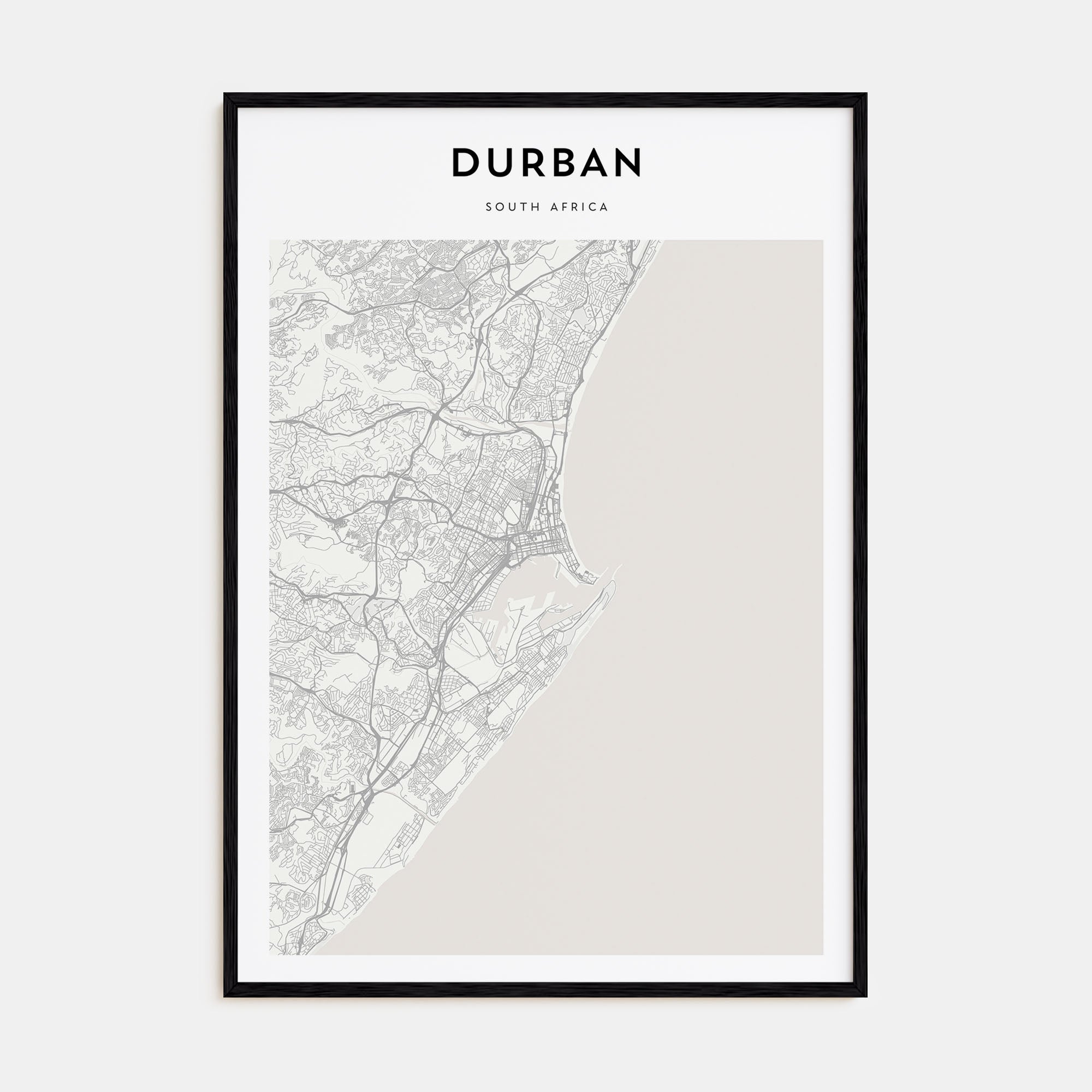 Durban Map Portrait Poster
