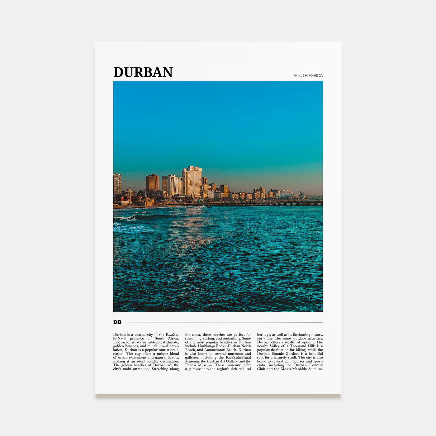 Durban Travel Color Poster