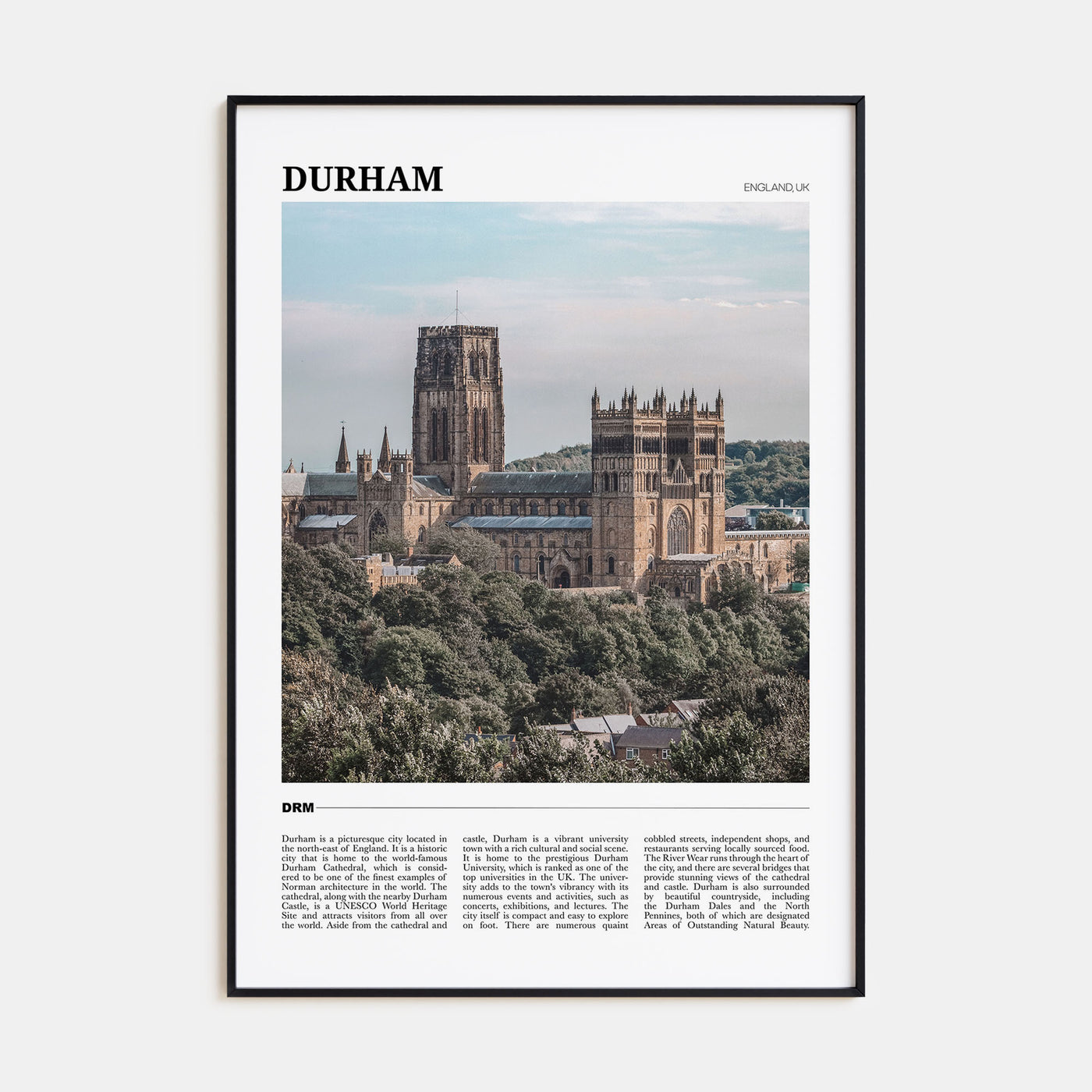 Durham, England Travel Color Poster