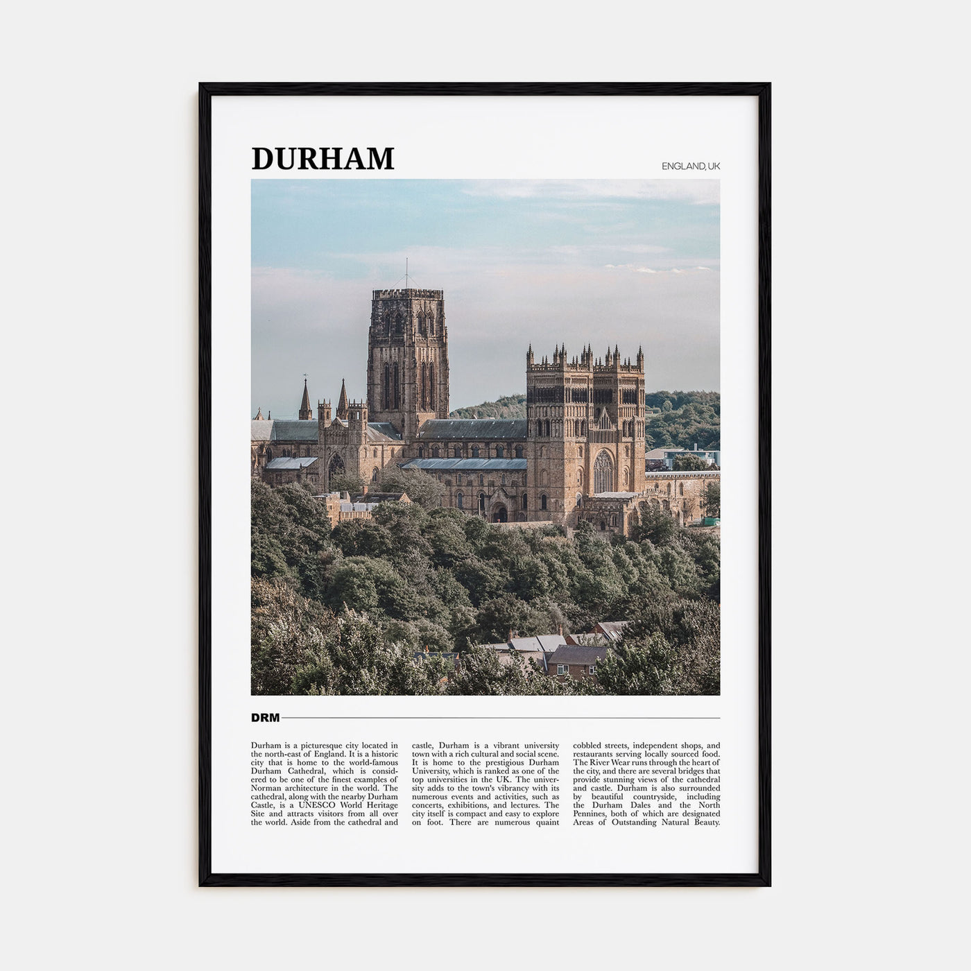 Durham, England Travel Color Poster