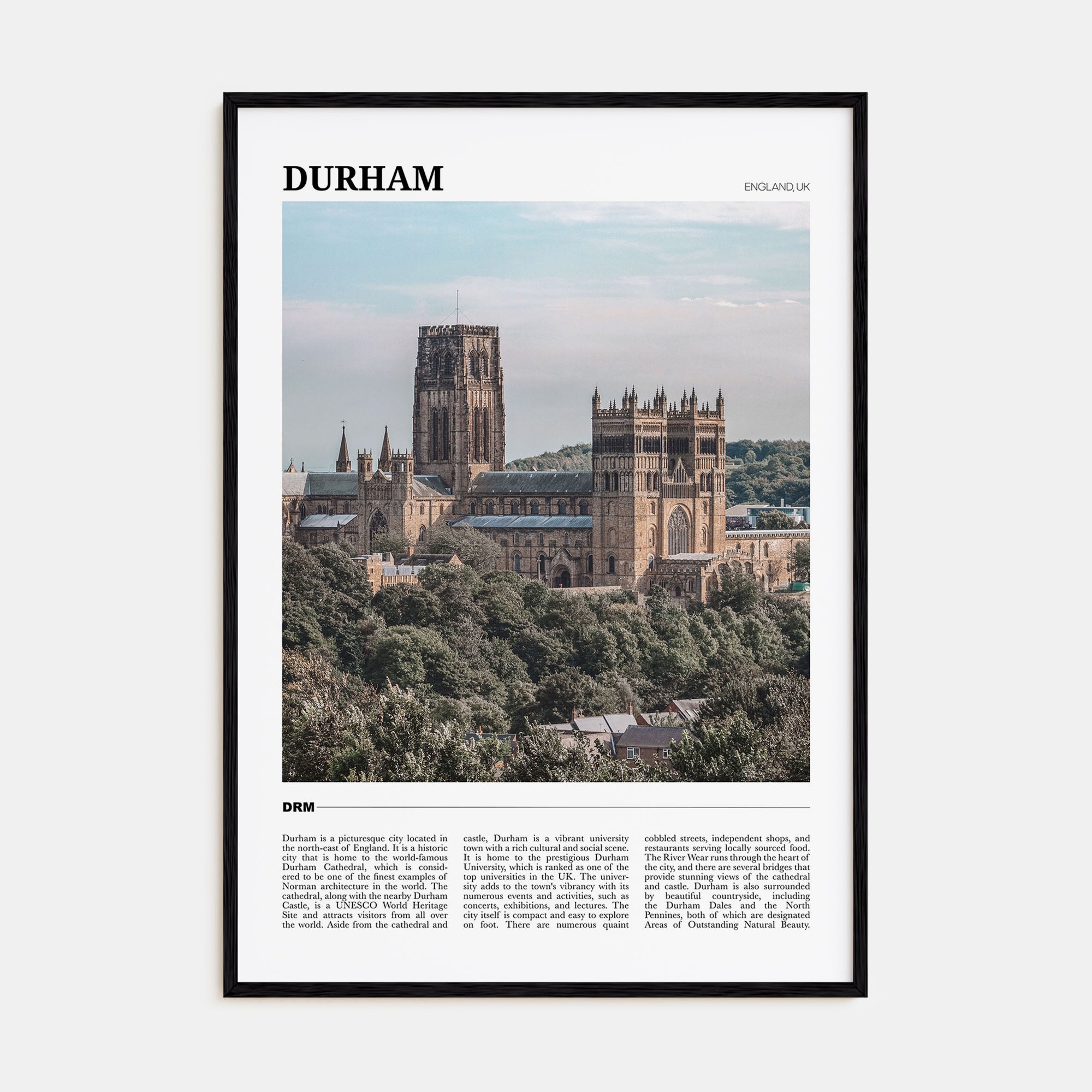 Durham, England Travel Color Poster
