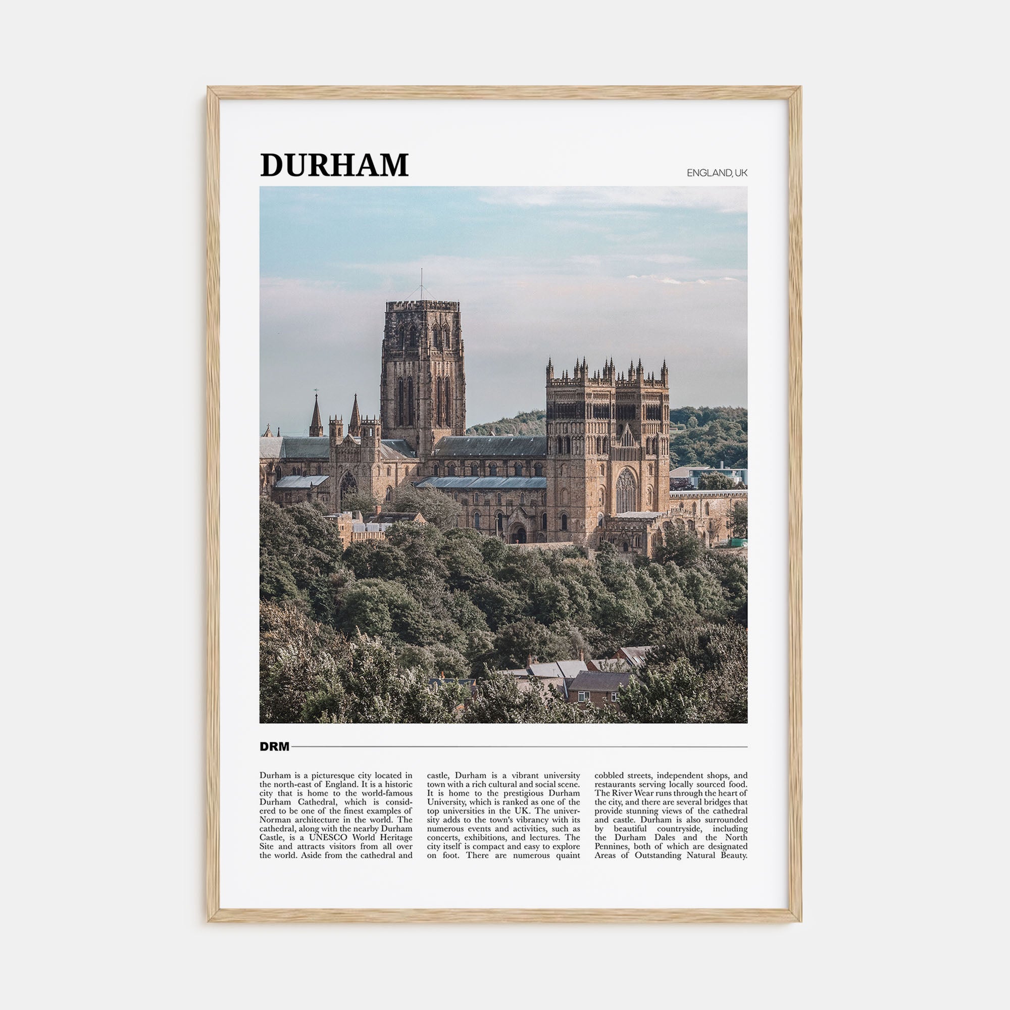 Durham, England Travel Color Poster