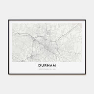 Durham, North Carolina Map Landscape Poster