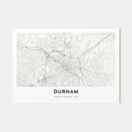 Durham, North Carolina Map Landscape Poster