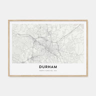 Durham, North Carolina Map Landscape Poster