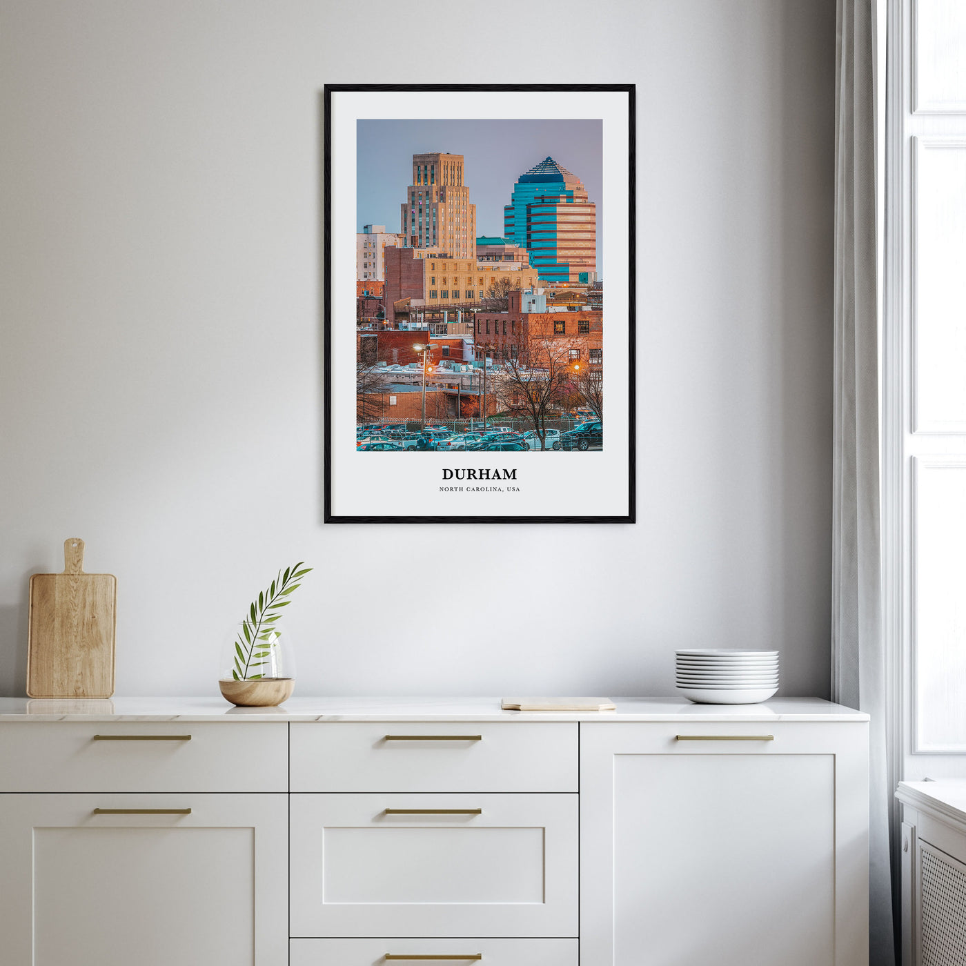Durham, North Carolina Portrait Color Poster