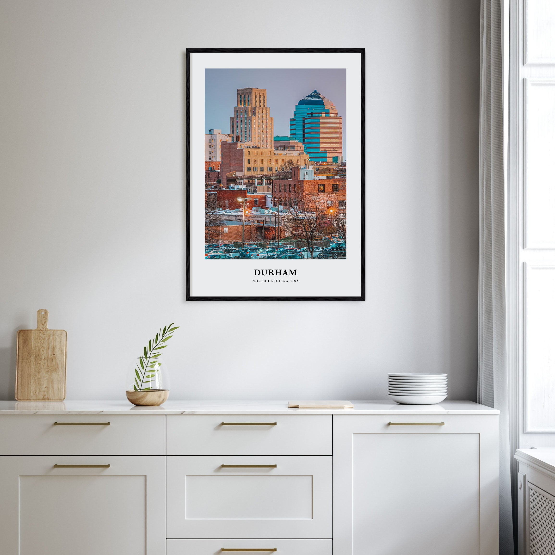 Durham, North Carolina Portrait Color Poster