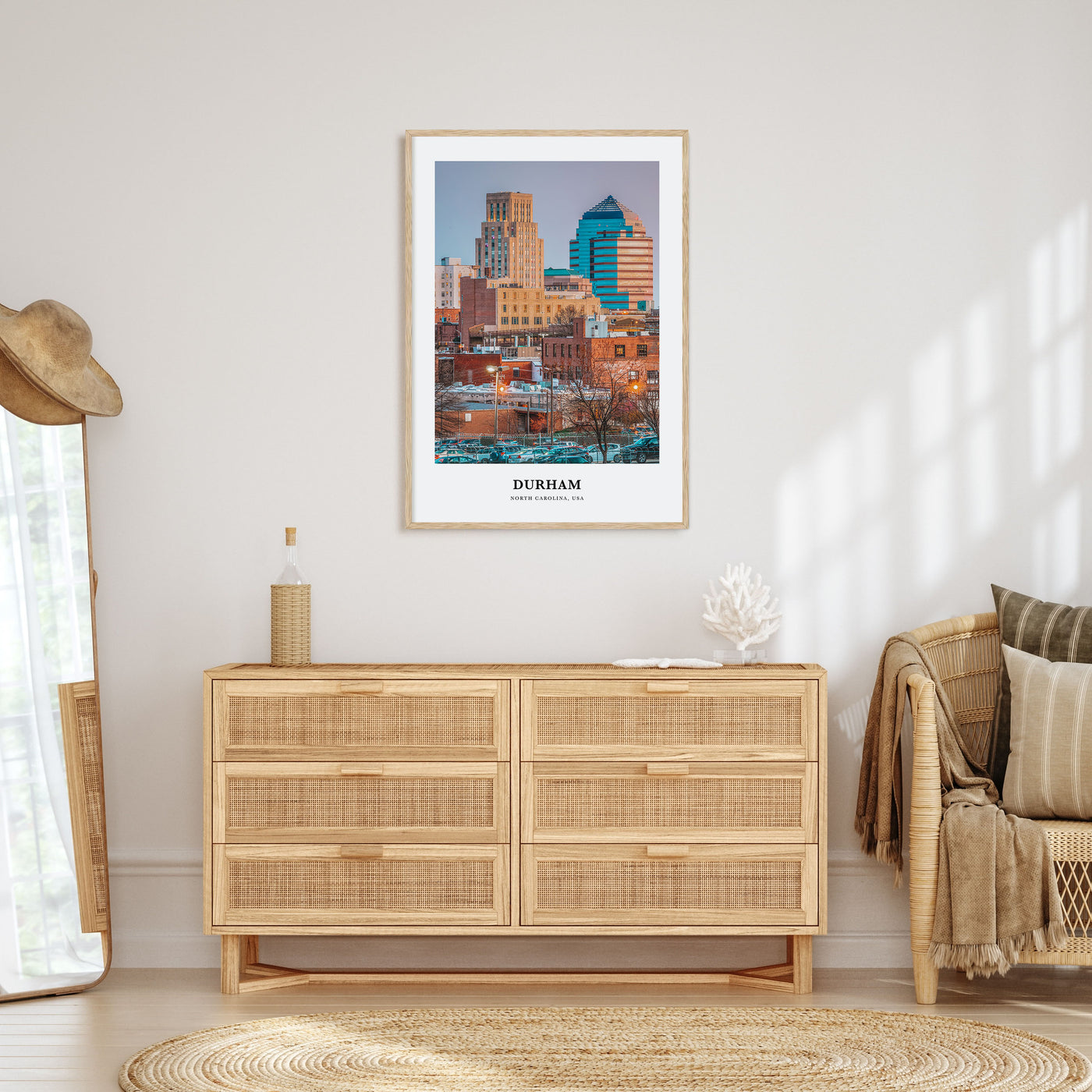 Durham, North Carolina Portrait Color Poster
