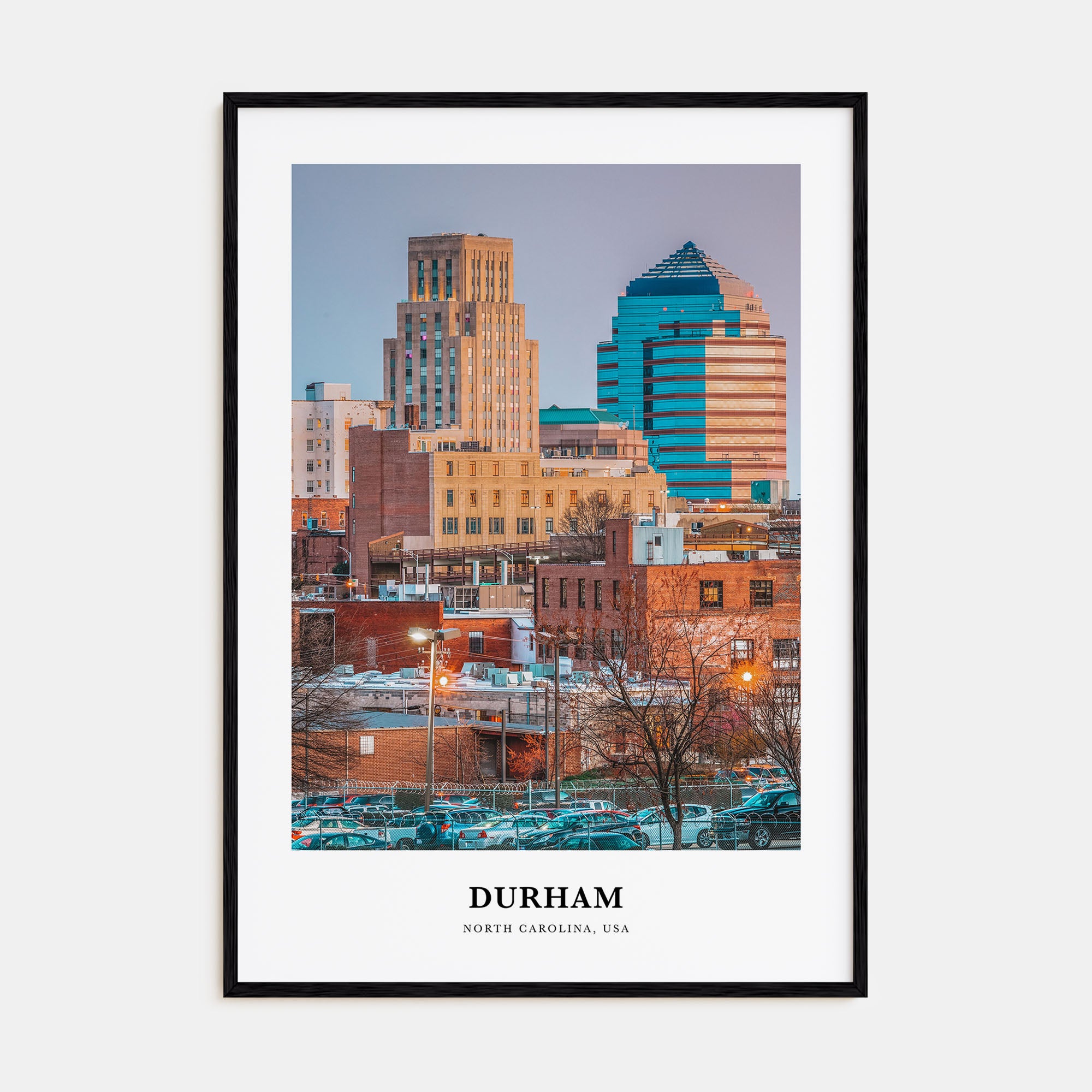 Durham, North Carolina Portrait Color Poster