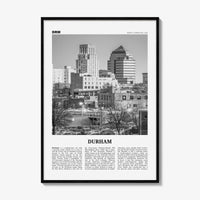 Durham Print Black and White North Carolina, Durham Wall Art, Durham Poster, Durham Photo, Durham Decor, USA, United States, North America