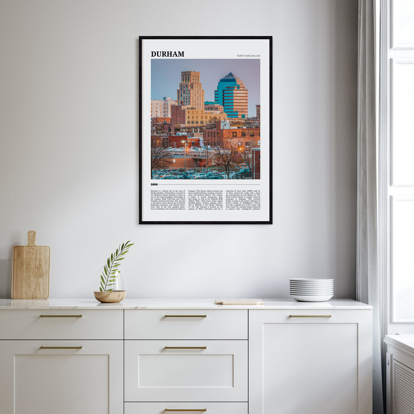Durham, North Carolina Travel Color Poster