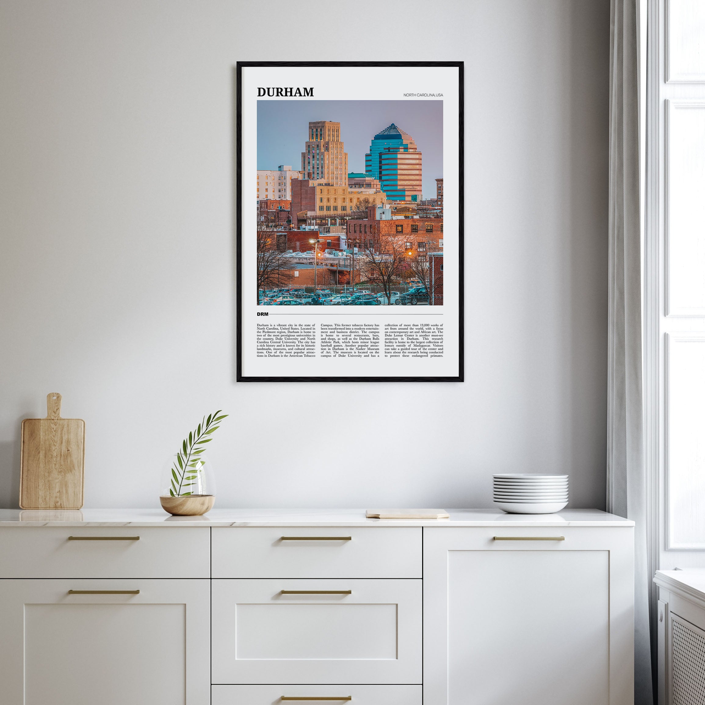 Durham, North Carolina Travel Color Poster