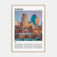 Durham, North Carolina Travel Color Poster